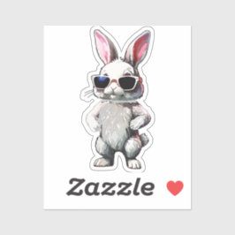 Serious Rabbit with Sunglasses Vinyl Aufkleber