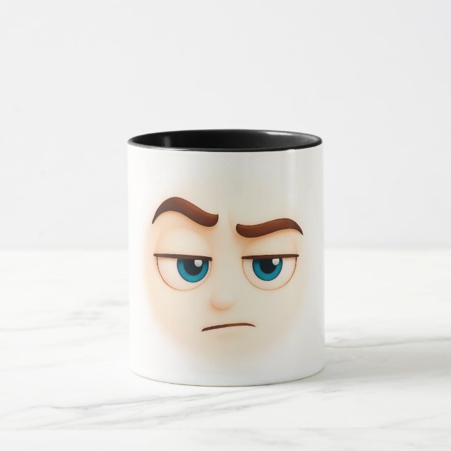 Seriously? unimpressed blue eyed emoji mood tasse (Zentrum)