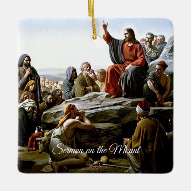 Sermon auf dem Berg - Gemälde von Carl Bloch Keramikornament (Vorderseite)