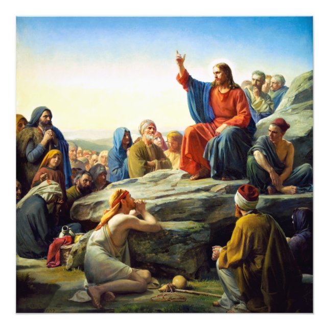 Sermon auf dem Berg von Carl Bloch Fotodruck (Vorne)