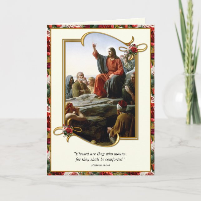 Sermon auf dem Monte Beileid Beerdigung Beatitudes Karte (Vorderseite)