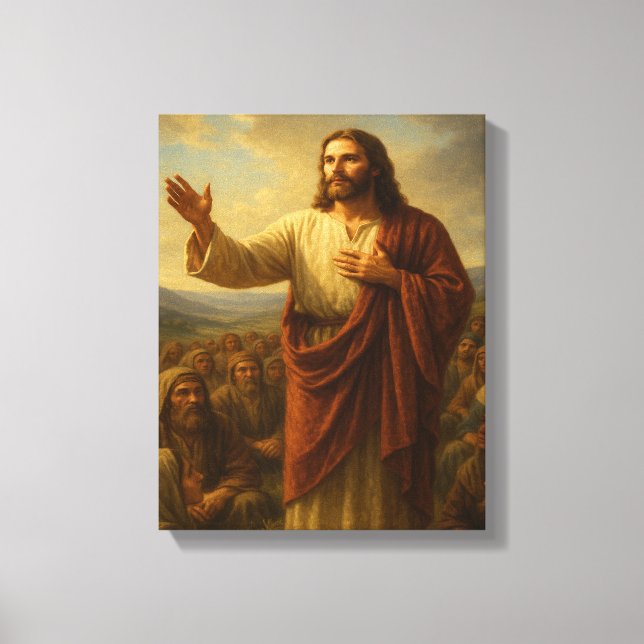 Sermon auf dem Mount™ LDS Leinwand Art (Vorderseite)