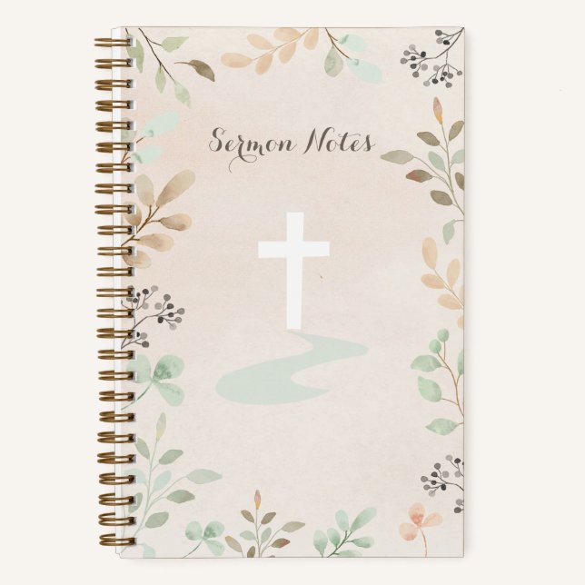 Sermon Notes Wasserfarbe Natur Notizbuch (Vorderseite)