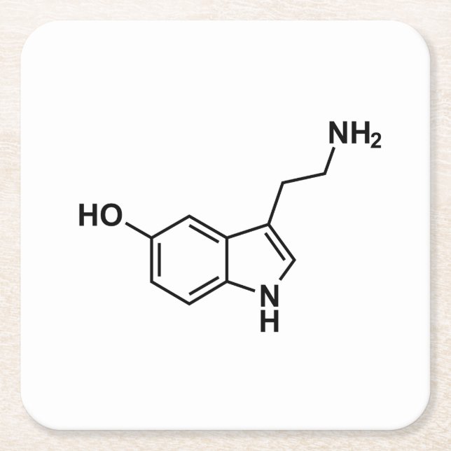 Serotonin-Chemical-Formel-Symbole Rechteckiger Pappuntersetzer (Vorderseite)
