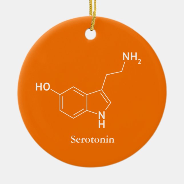 Serotonin Molecule Chemie Cool Keramikornament (Vorne)