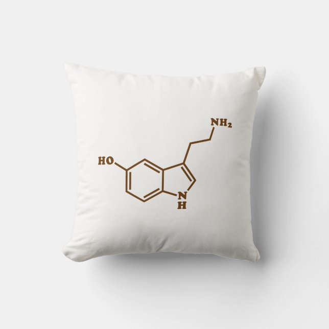 Serotonin Molekulare Chemische Formel Kissen (Vorderseite)