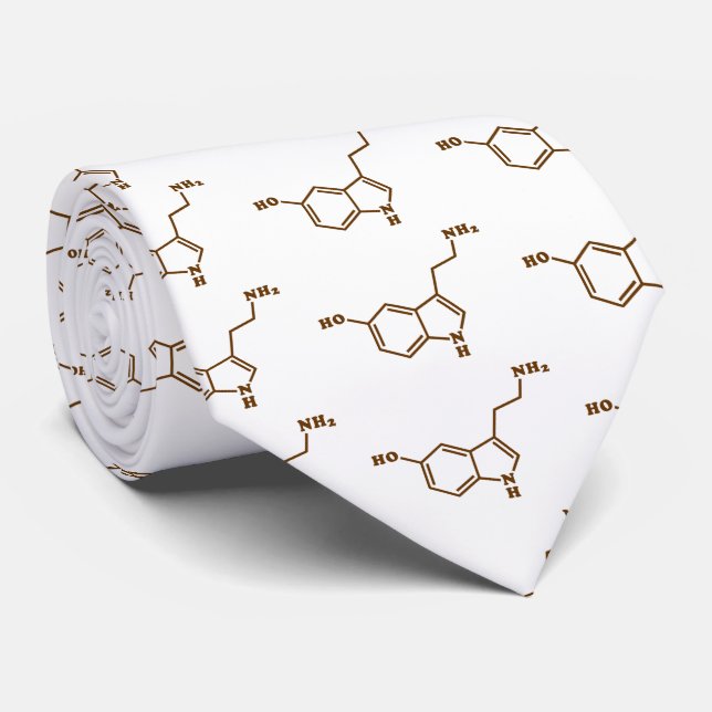 Serotonin Molekulare Chemische Formel Krawatte (Gerollt)