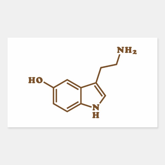 Serotonin Molekulare Chemische Formel Rechteckiger Aufkleber (Vorderseite)