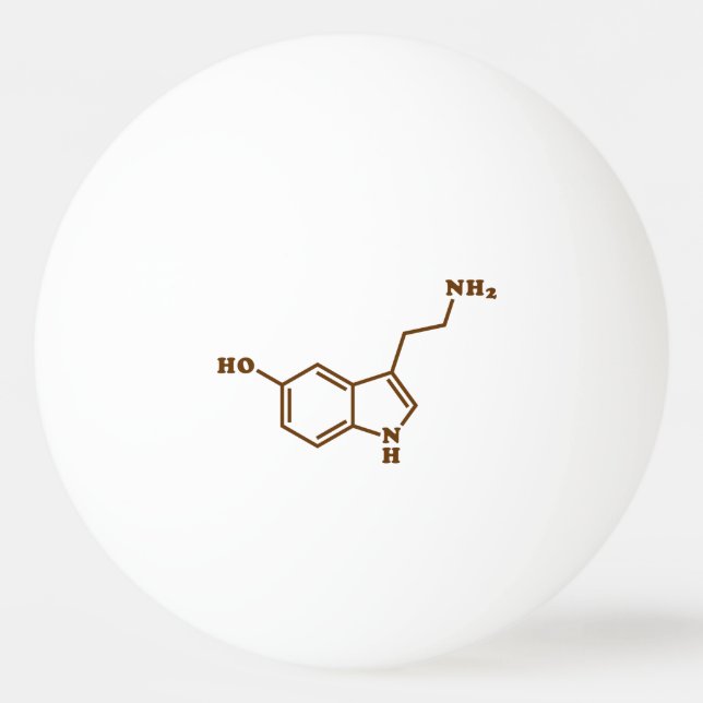 Serotonin Molekulare Chemische Formel Tischtennisball (Vorderseite)