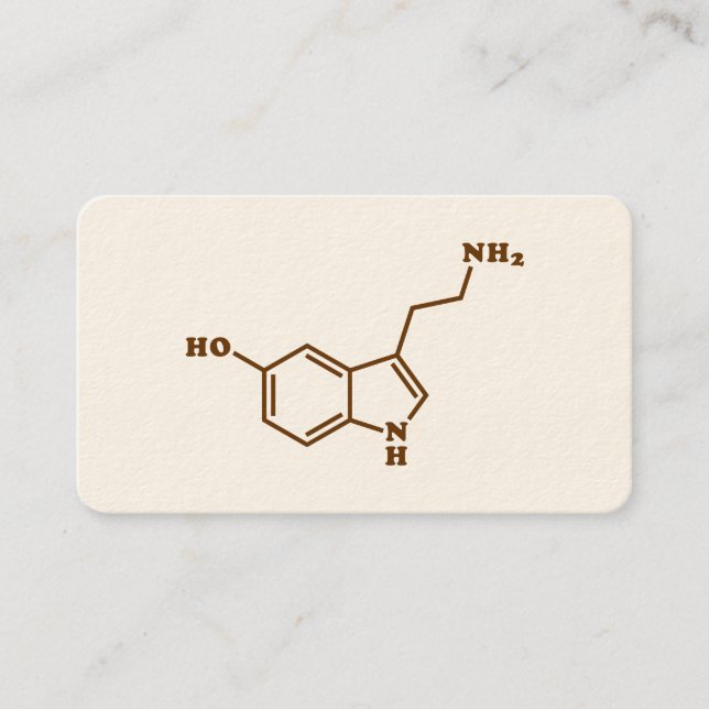 Serotonin-molekulare chemische Formel Visitenkarte (Vorderseite)