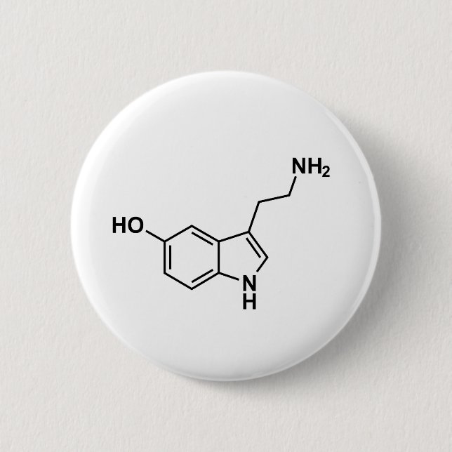 Serotonin-Symbol für chemische Formel Button (Vorderseite)