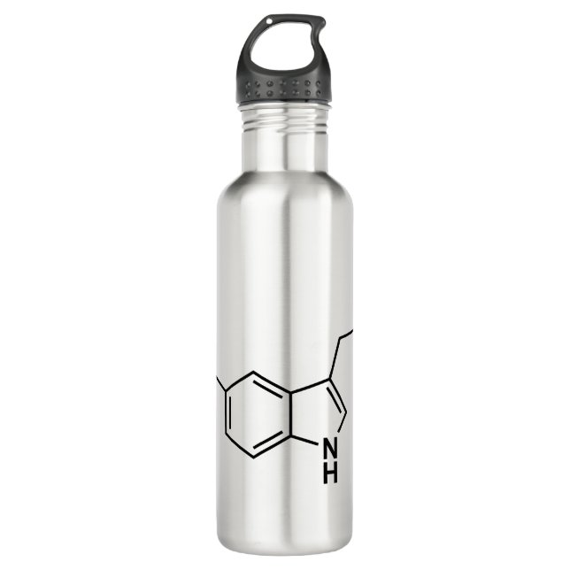 Serotonin-Symbol für chemische Formel Edelstahlflasche (Vorderseite)