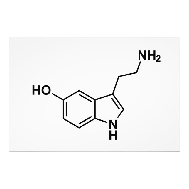 Serotonin-Symbol für chemische Formel Fotodruck (Vorne)