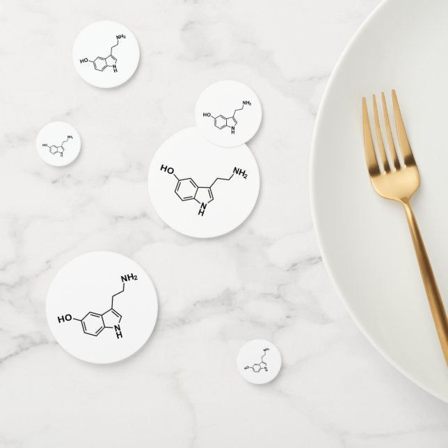 Serotonin-Symbol für chemische Formel Konfetti (Gruppe)