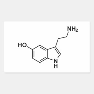 Serotonin-Symbol für chemische Formel Rechteckiger Aufkleber