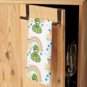 Serpent arc-en-ciel Floral Cuisine serviette main