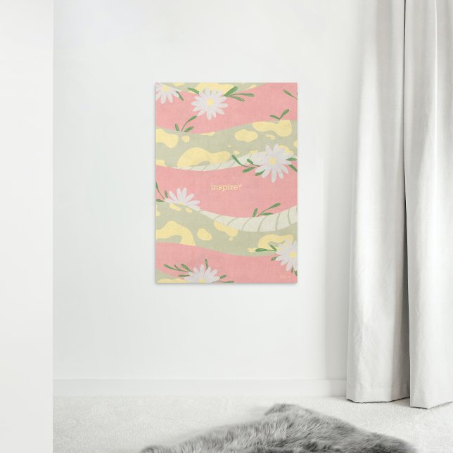 Serpent aux fleurs blanches Poster plat minimalist (Créateur téléchargé)