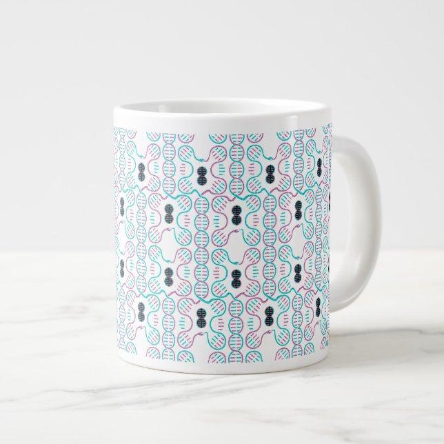Serpent Chasing Schwanz Nahtloses Muster Jumbo-Tasse (Vorderseite Rechts)