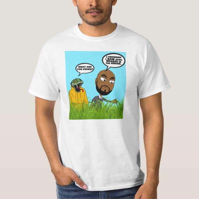 Serpent dans l'herbe T-shirt à valeur masculine (Devant)