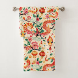 Serpent Dreams Chiness neues Jahr Badhandtuch Set