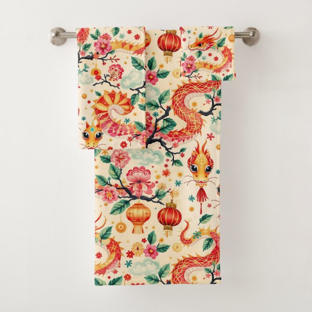 Serpent Dreams Chiness neues Jahr Badhandtuch Set (Insitu)