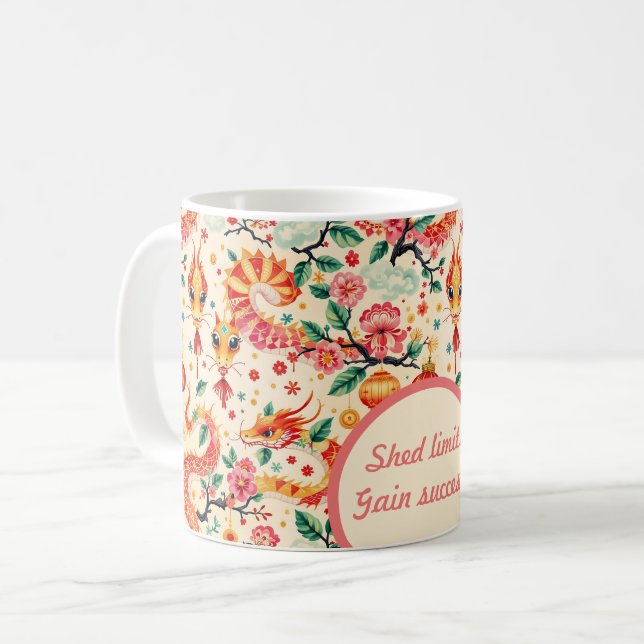 Serpent Dreams Chiness neues Jahr Kaffeetasse (Vorderseite Links)