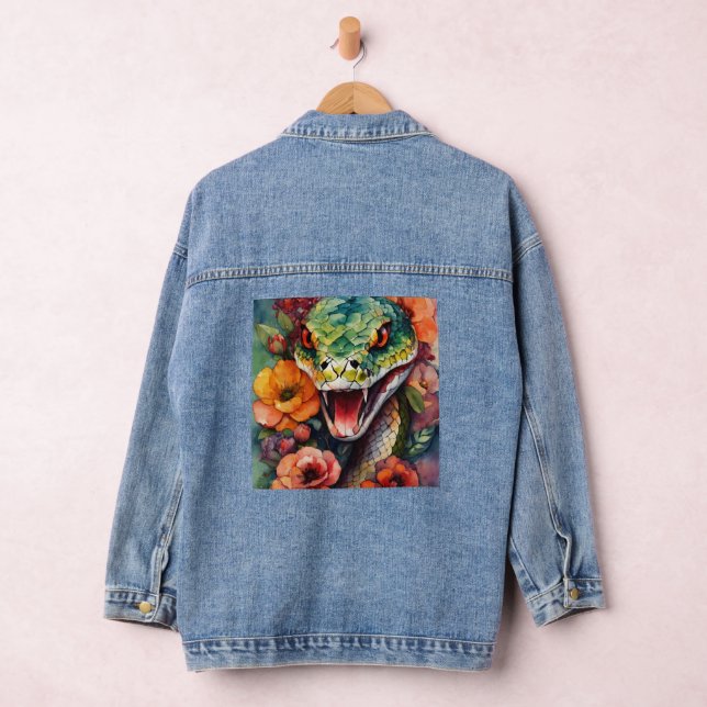 Serpent floral Denim Jacket - Stylo avec Twist (Hangar)