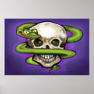 Serpent in Skull Poster