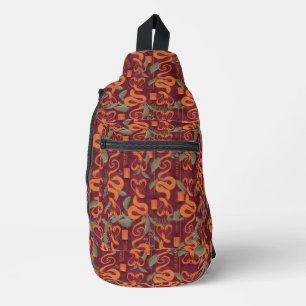 Serpent Luxe Muster - Der weiße Lotus Crossbody Bag