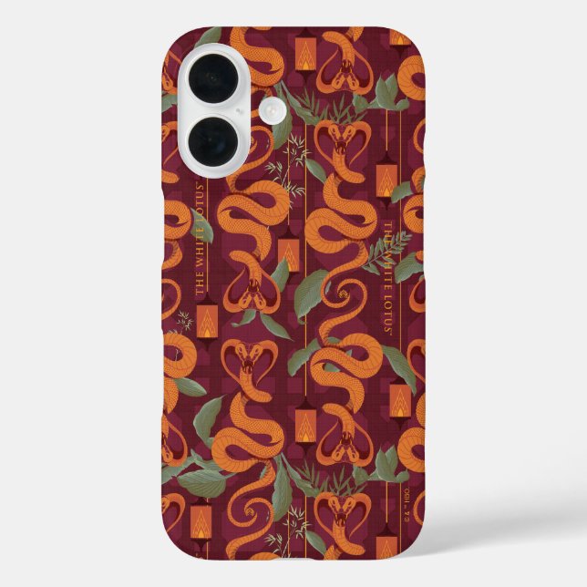 Serpent Luxe Muster - Der weiße Lotus iPhone 16 Hülle (Rückseite)