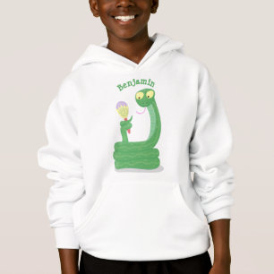 Serpent vert drôle avec dessin animé maracas