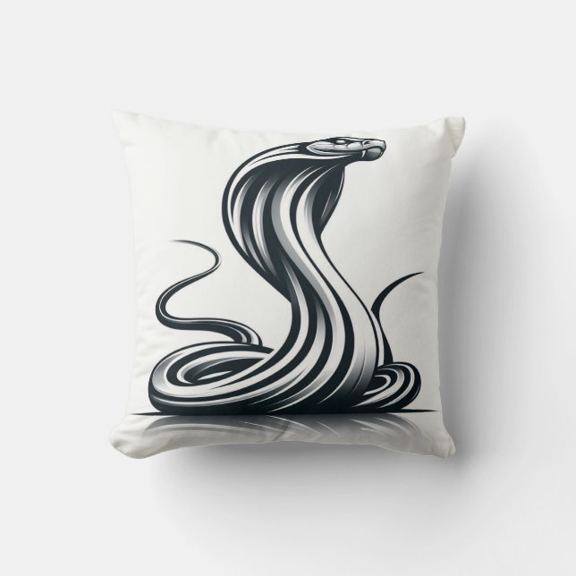 Serpentine Comfort: Kobra-förmiges Kissen für Exot (Vorderseite)