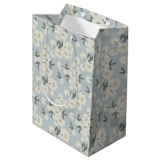 Serpentine Peony - Offweiß und hellblau Mittlere Geschenktüte