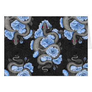 Serpents et roses bleus