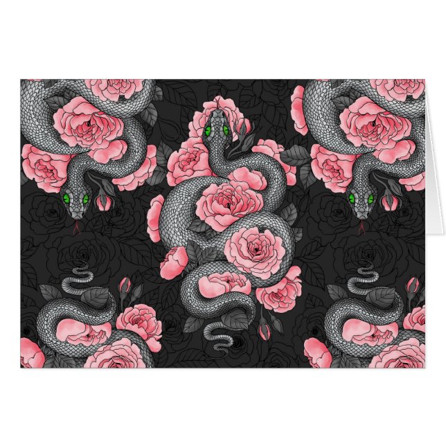 Serpents et roses de pêche (Devant horizontal)