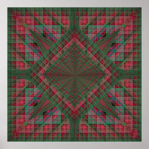 Serpinskis Quadrate steppten WeihnachtsFraktal Poster