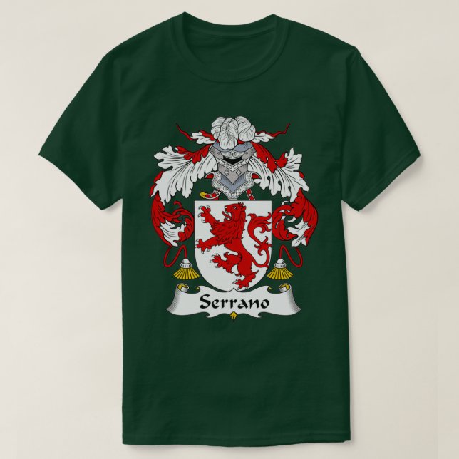 Serrano Coat of Arms Familienwappen T-Shirt (Design vorne)