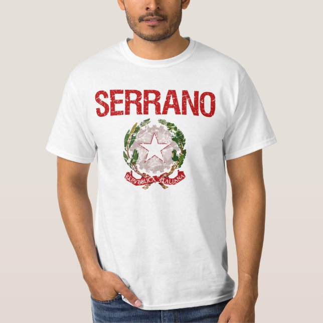 Serrano Italiener-Familienname T-Shirt (Vorderseite)