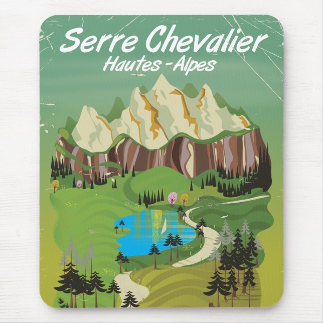 Serre Chevalier, Frankreich, Skiposter Mousepad (Vorne)