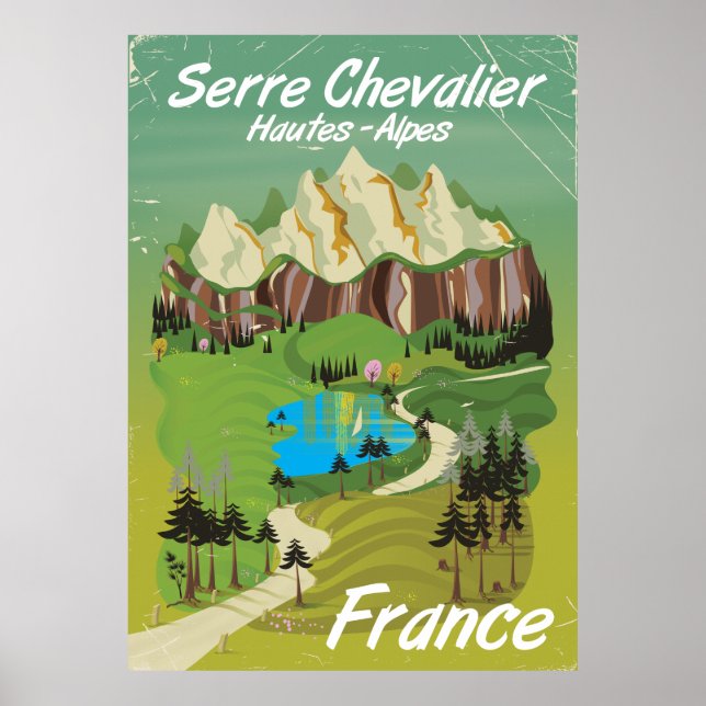 Serre Chevalier, poster de voyage ski France (Devant)