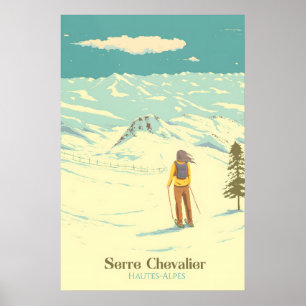 Serre Chevalier Skigebiet Reiseplakat Poster
