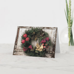 Serre de Noël sur la vieille grange Carte de voeux