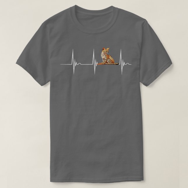Serval Heartbeat EKG Pulse Serval Cat African Wild T-Shirt (Design vorne)