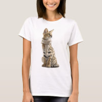 Serval-Wildkatzen-Illustration mit einem Gestrickt