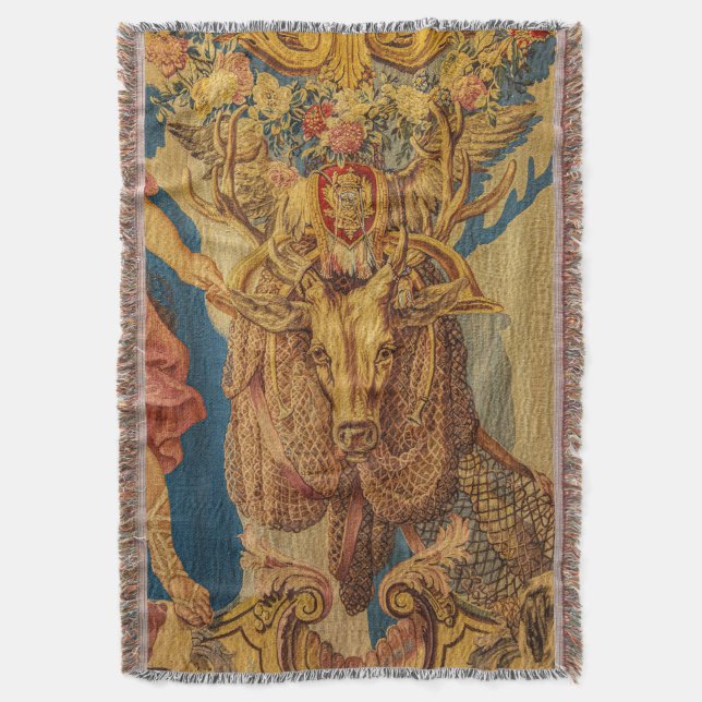 Servant in the forest woven jacquard blanquet decke (Vorderseite Vertikal)