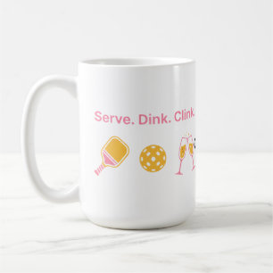 Serve Dink Clink Lustiger Pickleball Wein Sozialcl Kaffeetasse