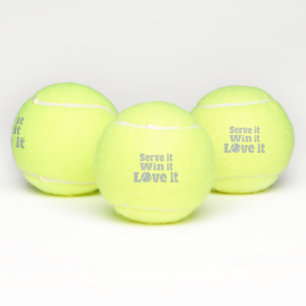 Serve es Gewinn es Liebe es Tennisballslogan Tennisbälle