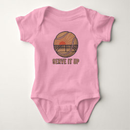 Serve It Up Retro Tennis  Baby Strampler
