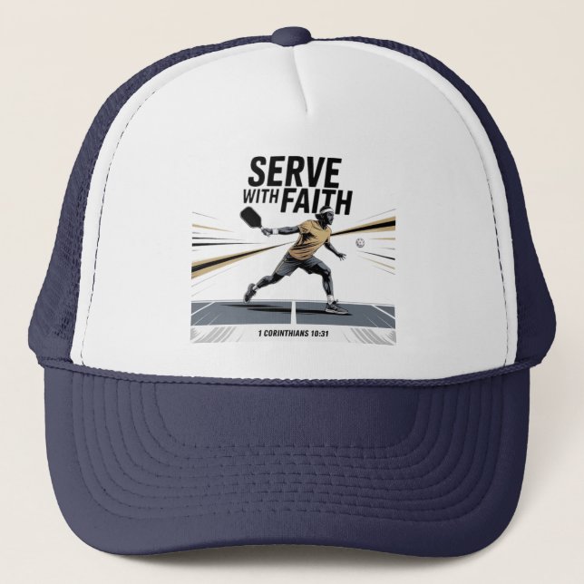 Serve With Faith Christian Pickleball  Truckerkappe (Vorderseite)