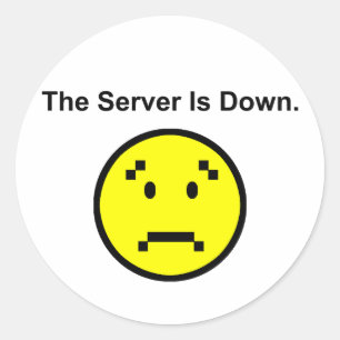 Server ist heruntergefahren runder aufkleber